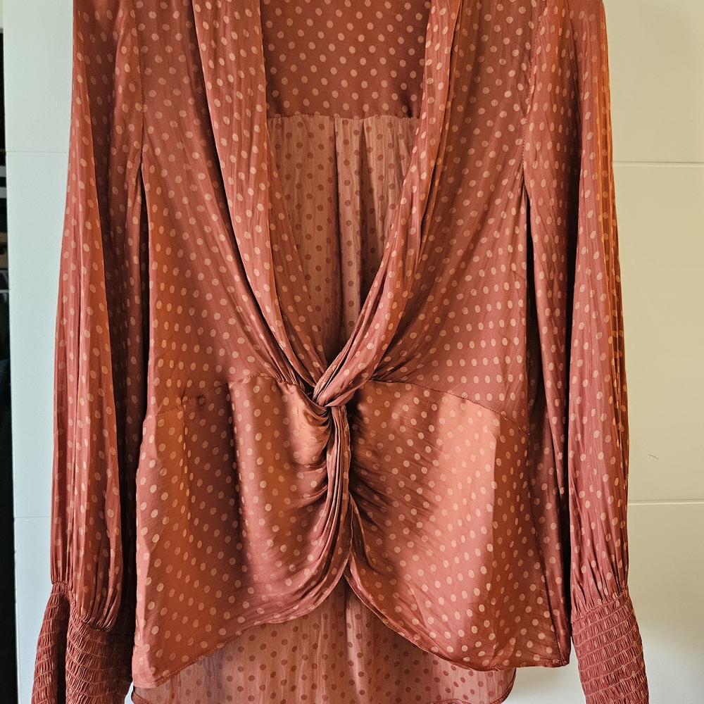 Current Air Terracotta Polka Dot Blouse